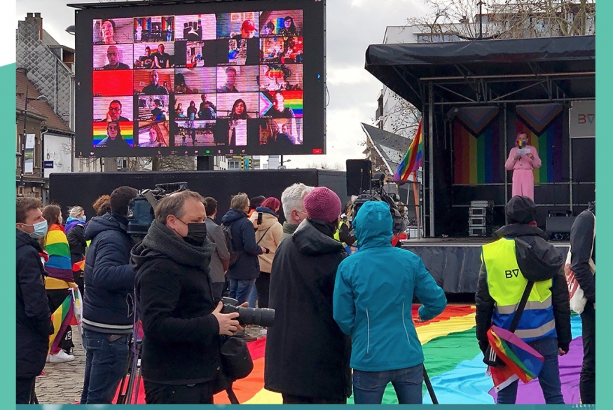 Casa Rosa - “Stand up for LGBTI+ lives” Beeld uit actie in Beveren van Casa Rosa