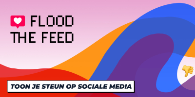 Flood The Feed - Toon je steun on sociale media - Golf in regenboogkleuren en negatieve emoji's