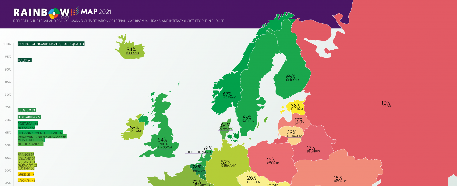 rainbow europe map 2021