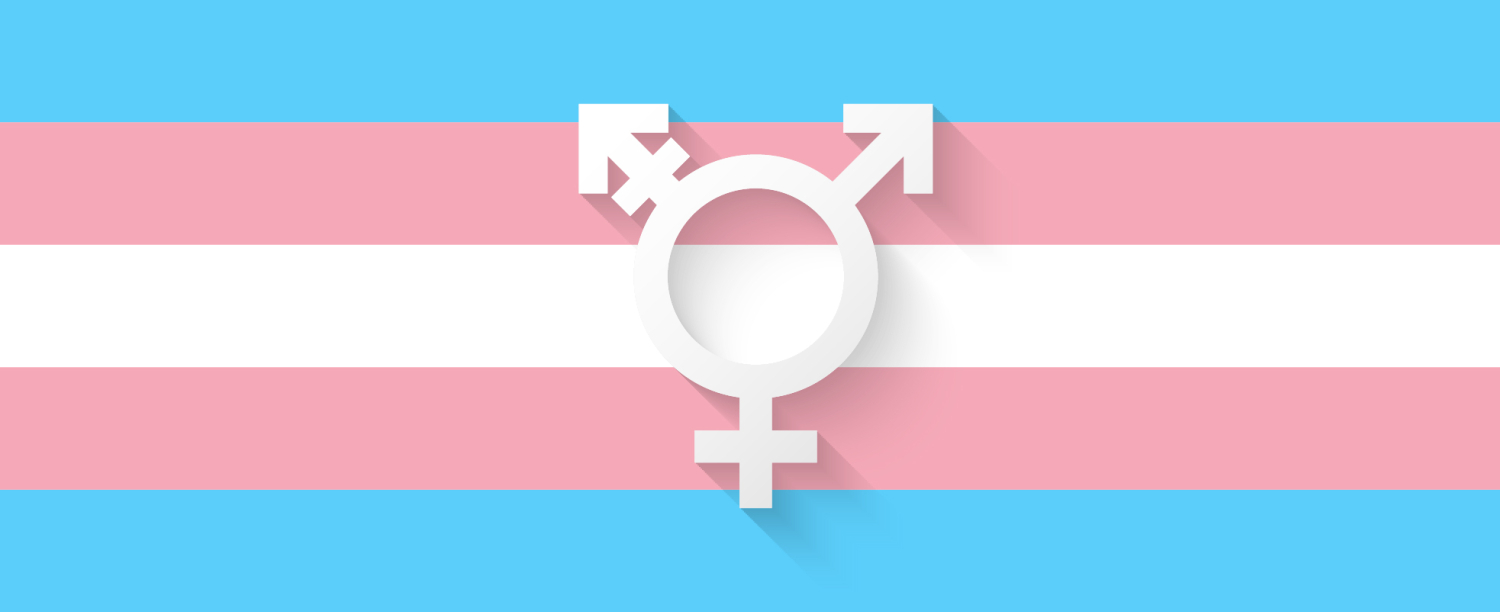 Transgender vlag met transgender symbool